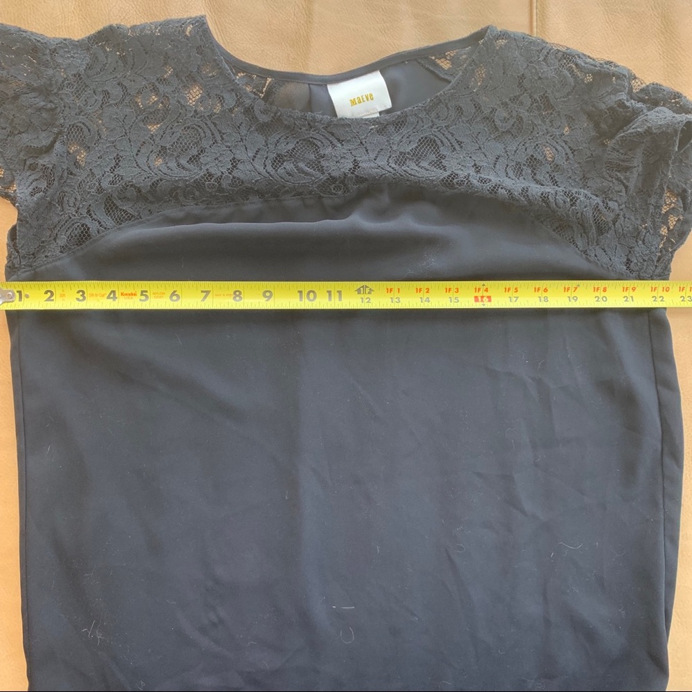 Maeve (Anthropologie) top black, lace detail SZ M - Picture 4 of 7